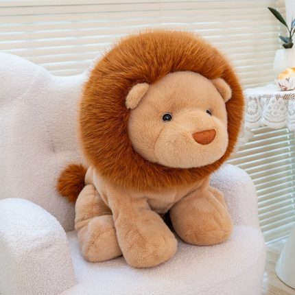 Realistic Sitting Lion Plush - Zoo Lion Comfort Doll, Perfect Children's Birthday Gift & Stuffed Animal