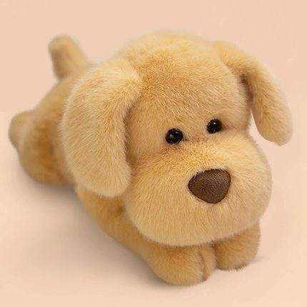 Cute Cartoon Golden Retriever Plush - Lying Pose Stuffed Dog, Perfect Children's Companion & Comfort Doll Gift