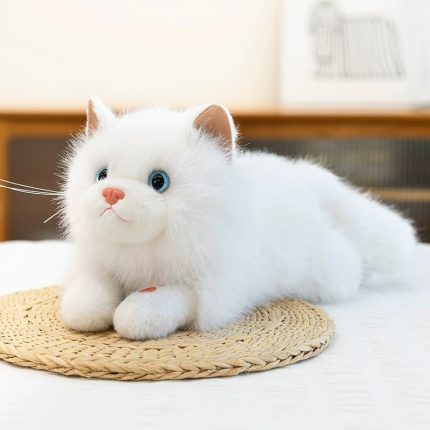 Realistic Ragdoll Cat Plush Toy - Meowing Function Cute Sleeping Cat Stuffed Animal Pillow